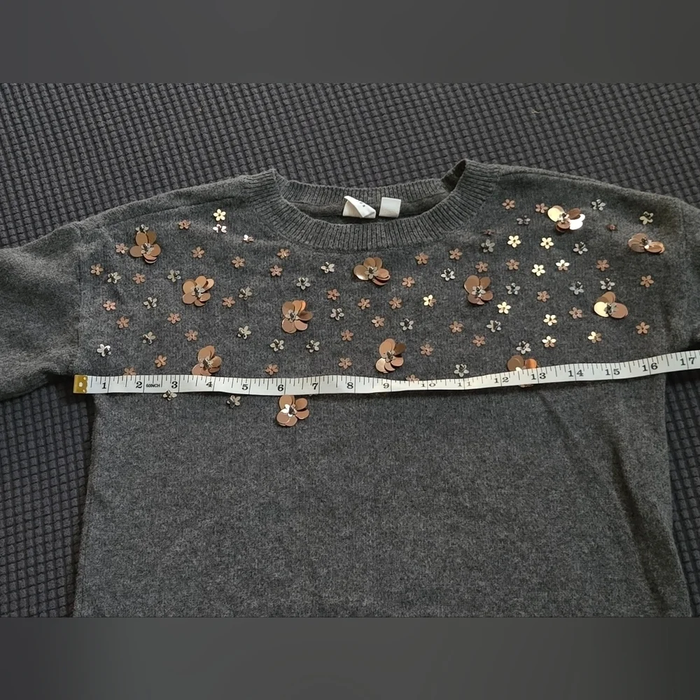 GAP Gray Kids Sweater with Floral Accents